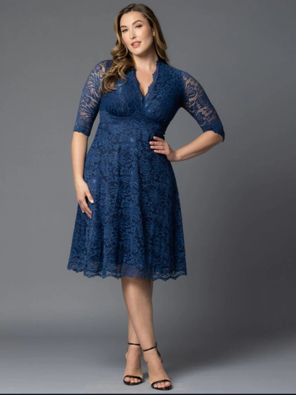 NEW Mademoiselle Lace Cocktail Dress Navy Size XL NWOT